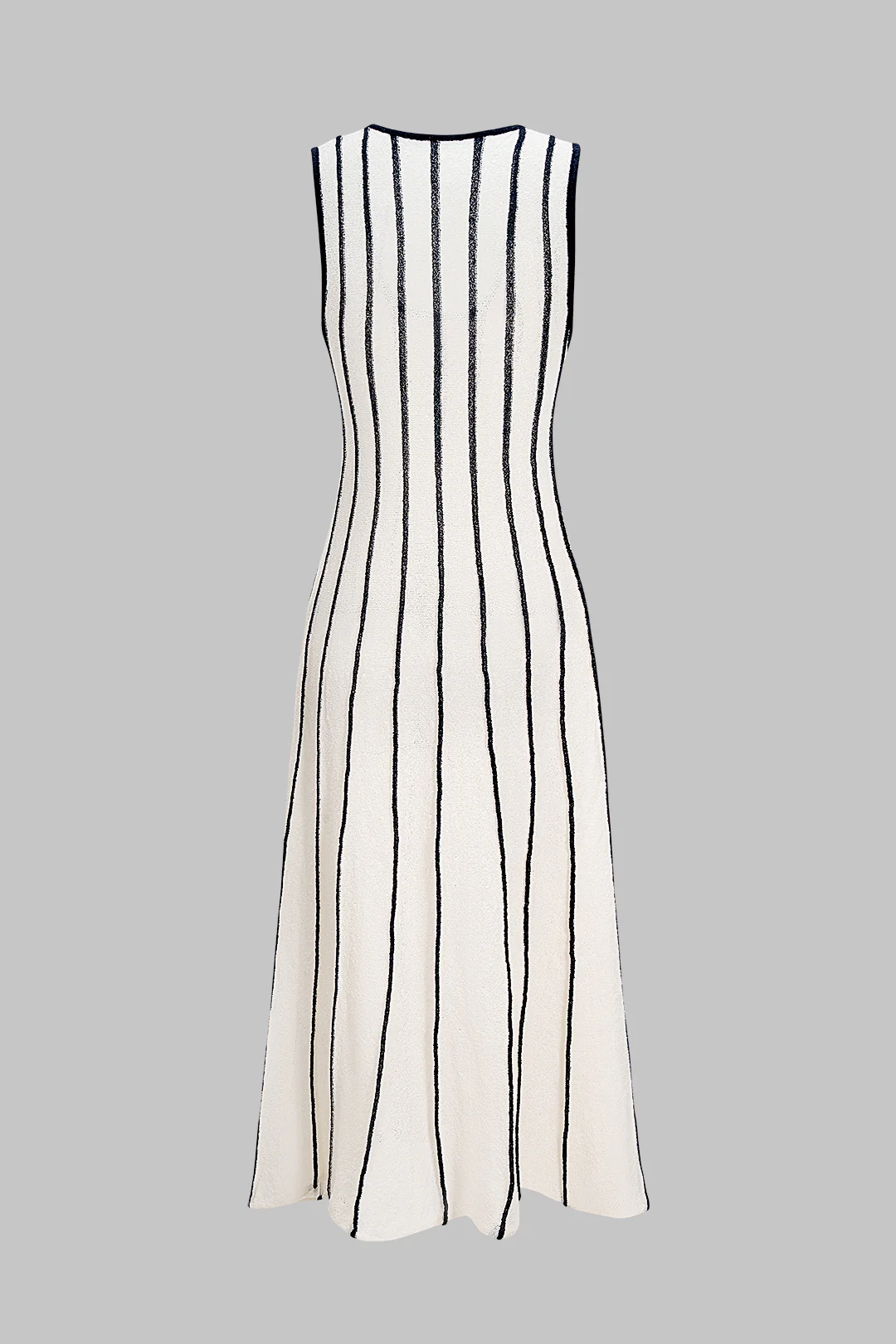 Stripes Contrast Sleeveless Midi Dress