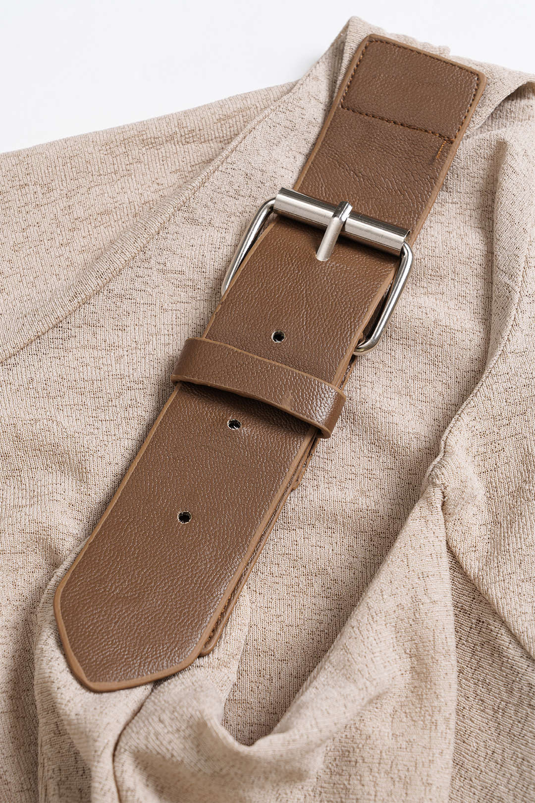 Metallic Decor Asymmetrical Ruched Tank Top