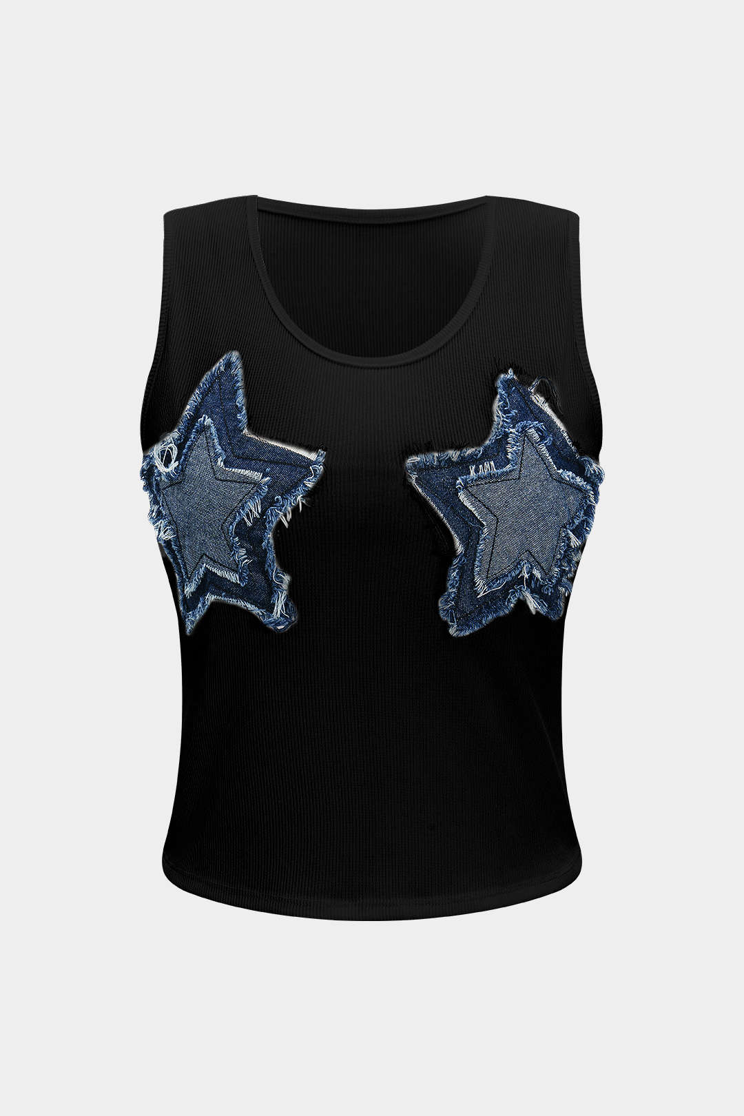 Denim Patchwork Sleeveless Top