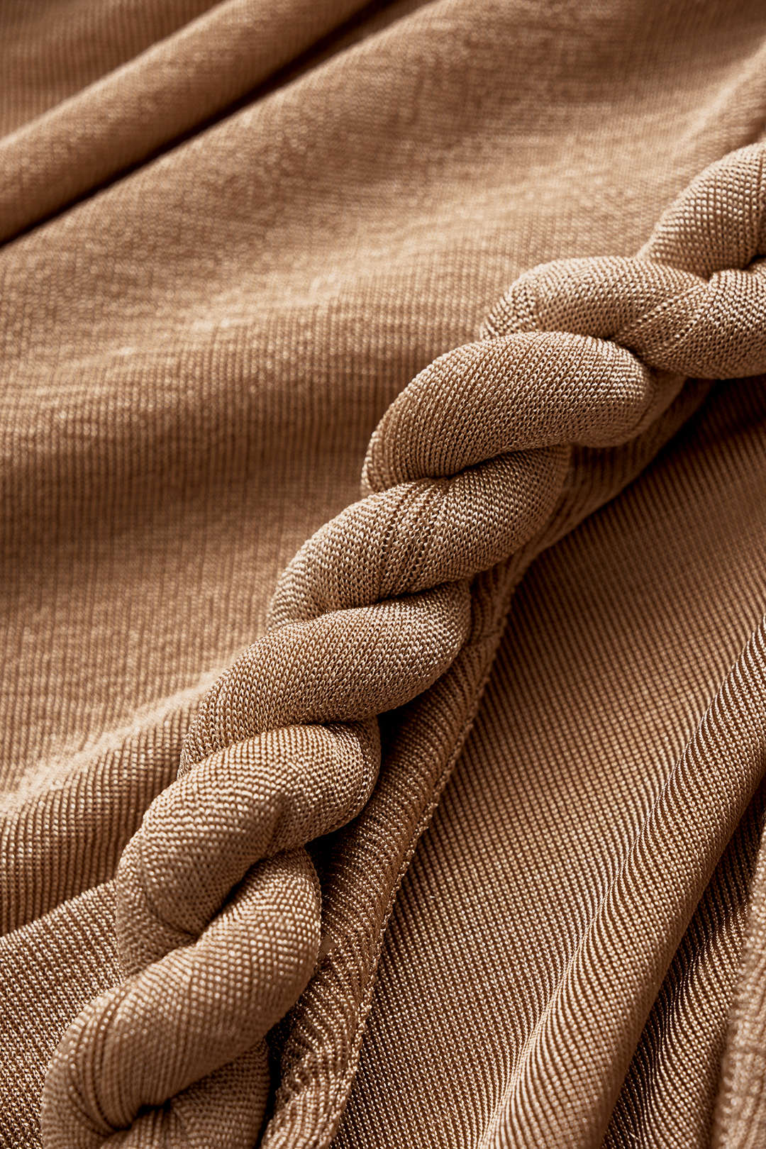 Knit Twist Knot Ruched Asymmetrical Tank Top