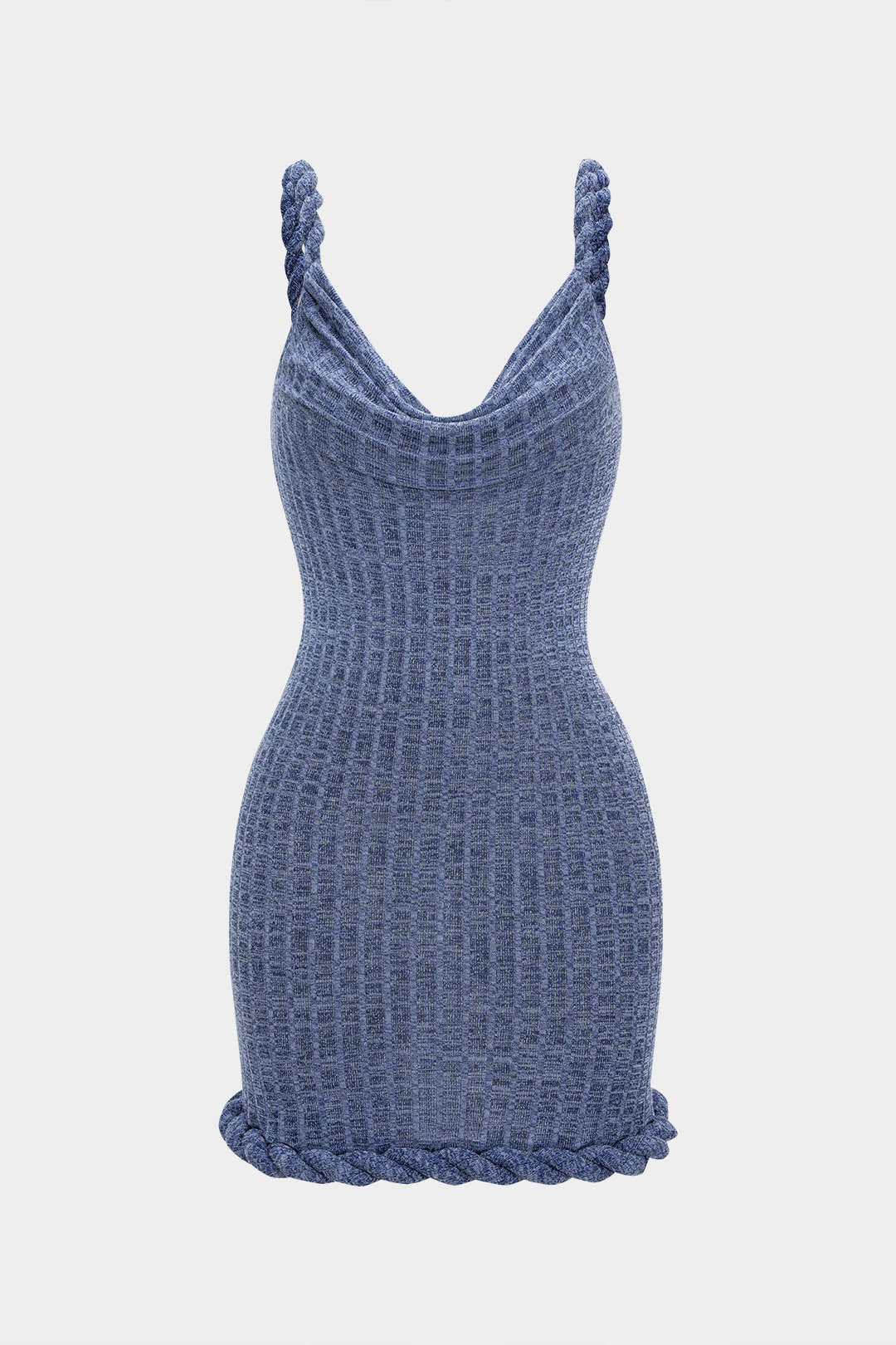 Cowl Neck Twist Knot Sleeveless Short Dress