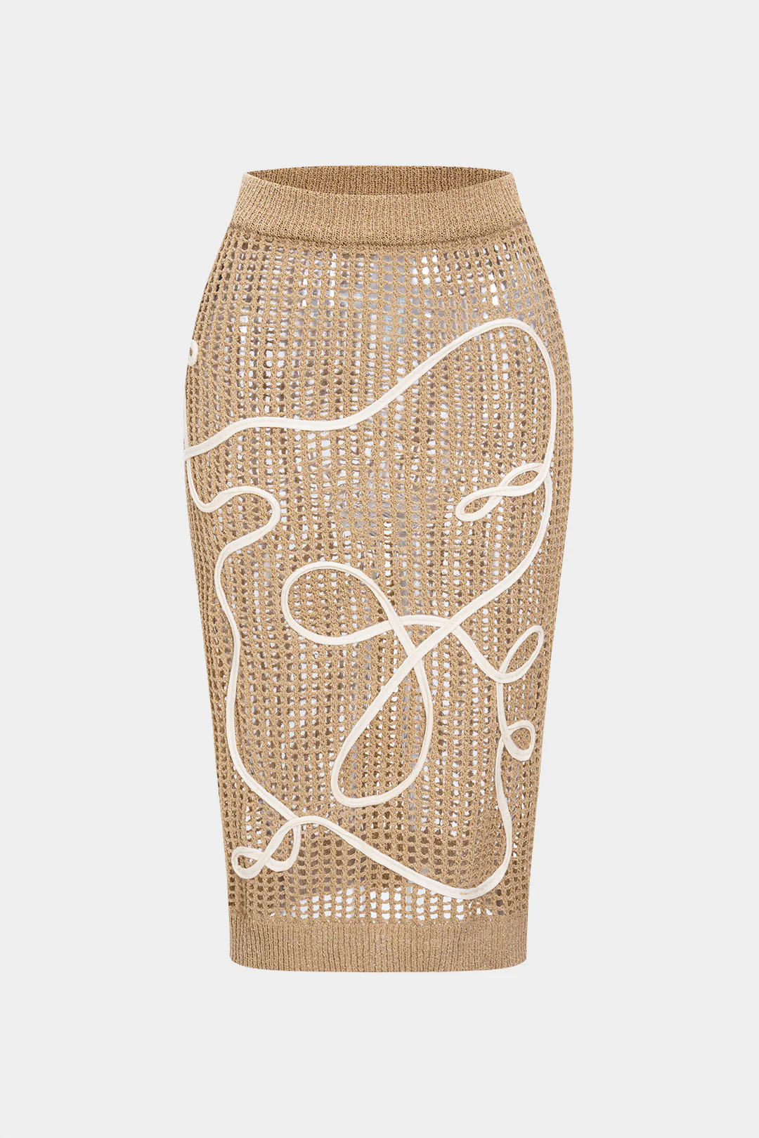 Knit 3D Embroidery Pattern Skirt