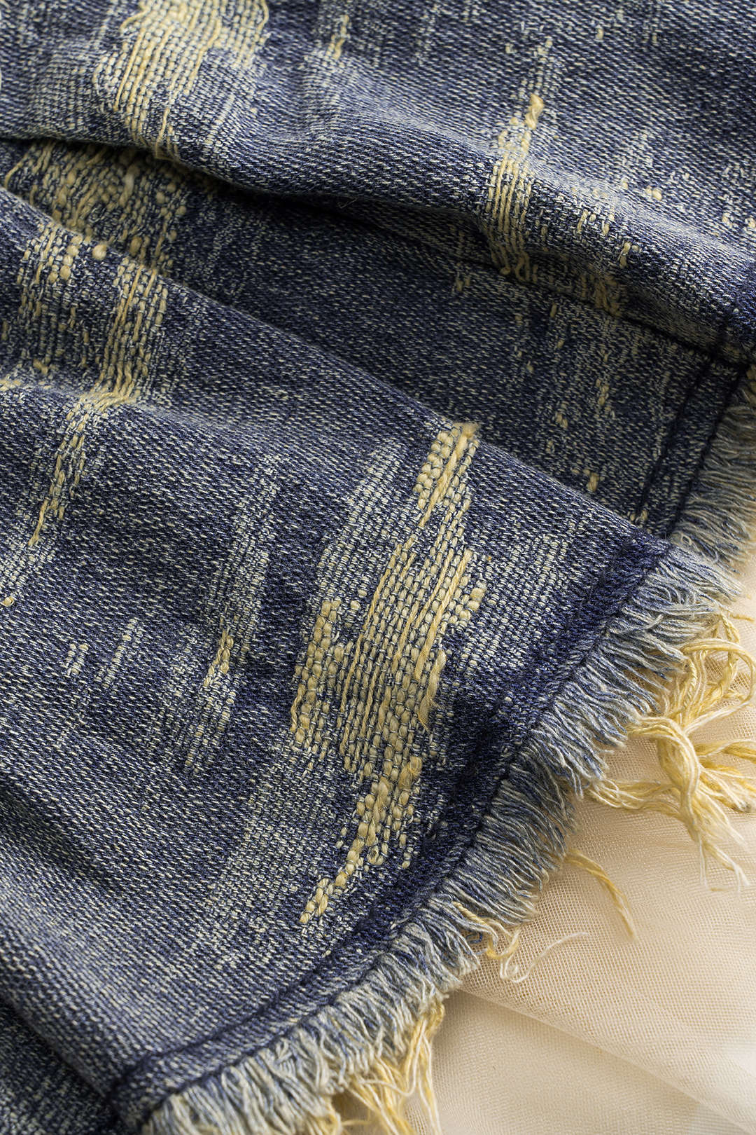 Denim Mesh Patchwork Skirt