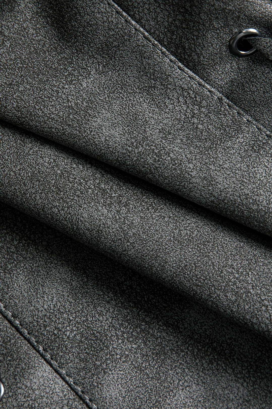 Faux Leather Tie-Front Button Crossed Jacket