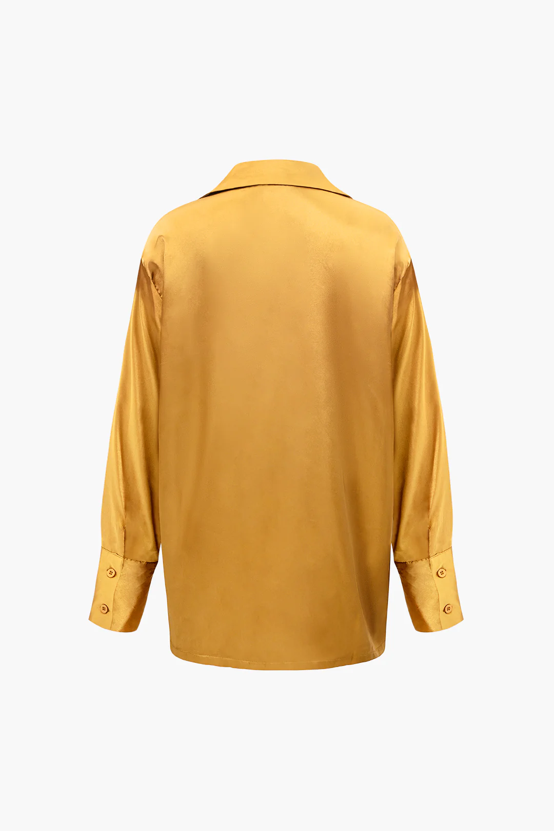 Satin Button-Up Long-Sleeve Shirt and Pants Ensemble