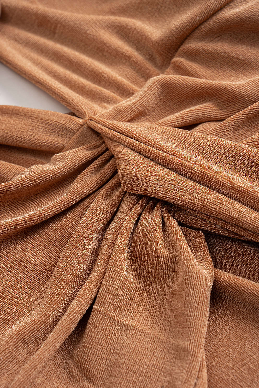 Halter Neck V-Neck Twist Knot Ruched Backless Sleeveless Maxi Dress