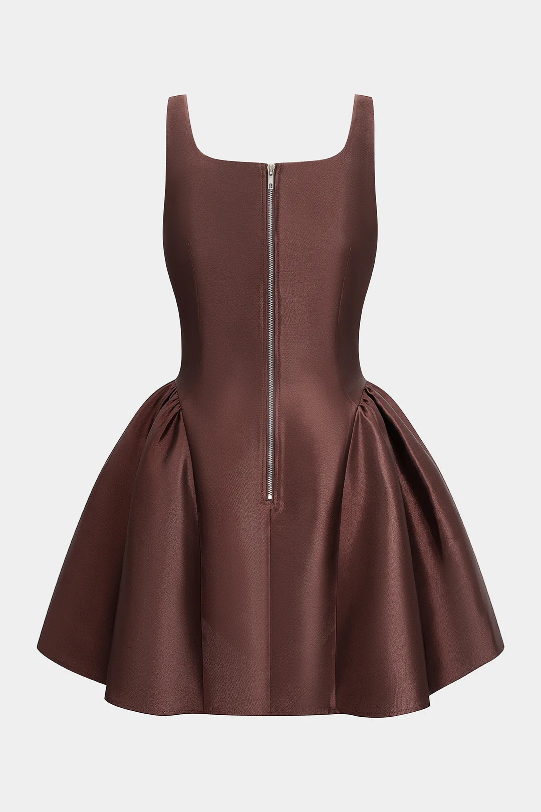 Satin Ruched Sleeveless Mini Dress