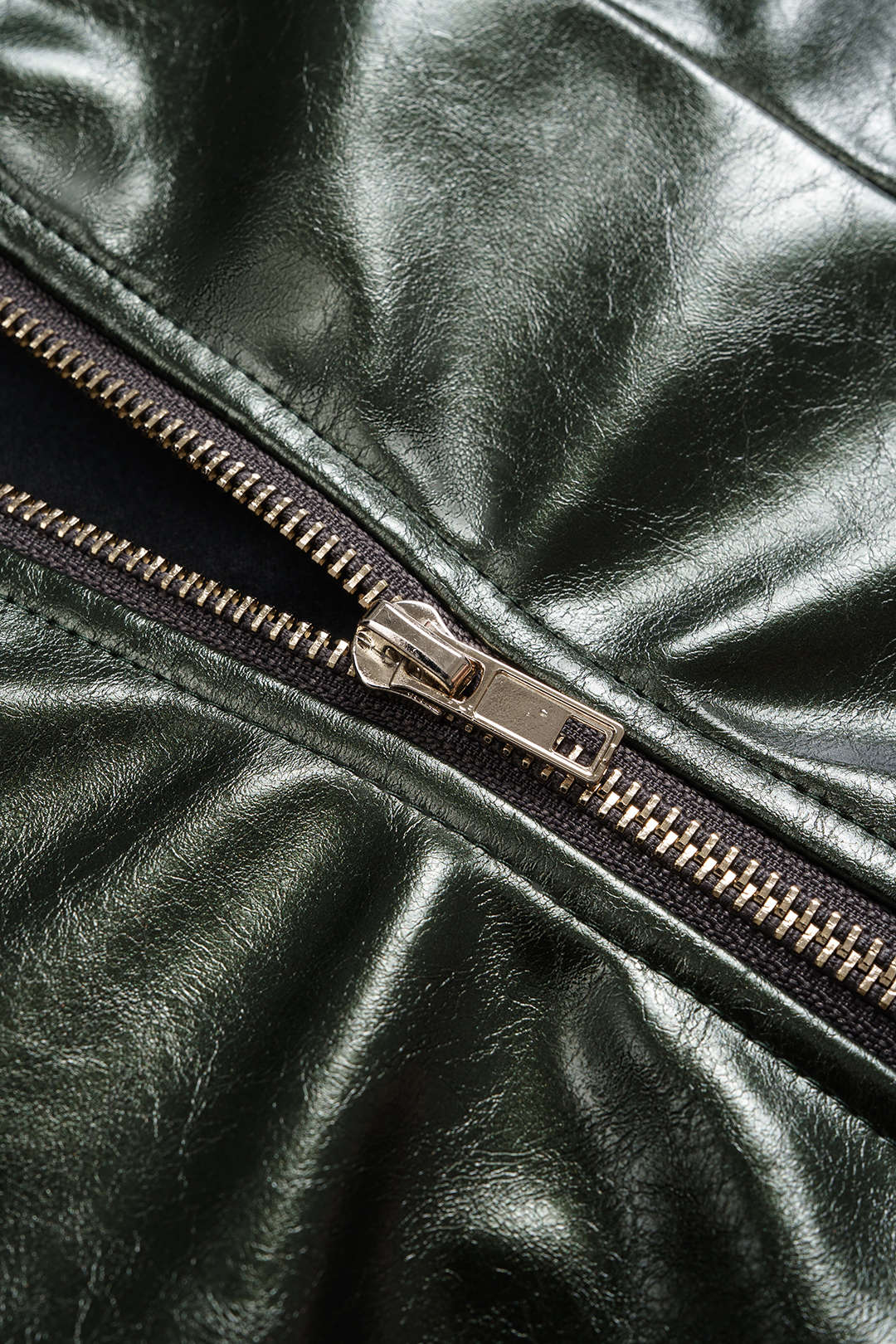 Faux Leather Metallic Chain Ruched Camisole Top