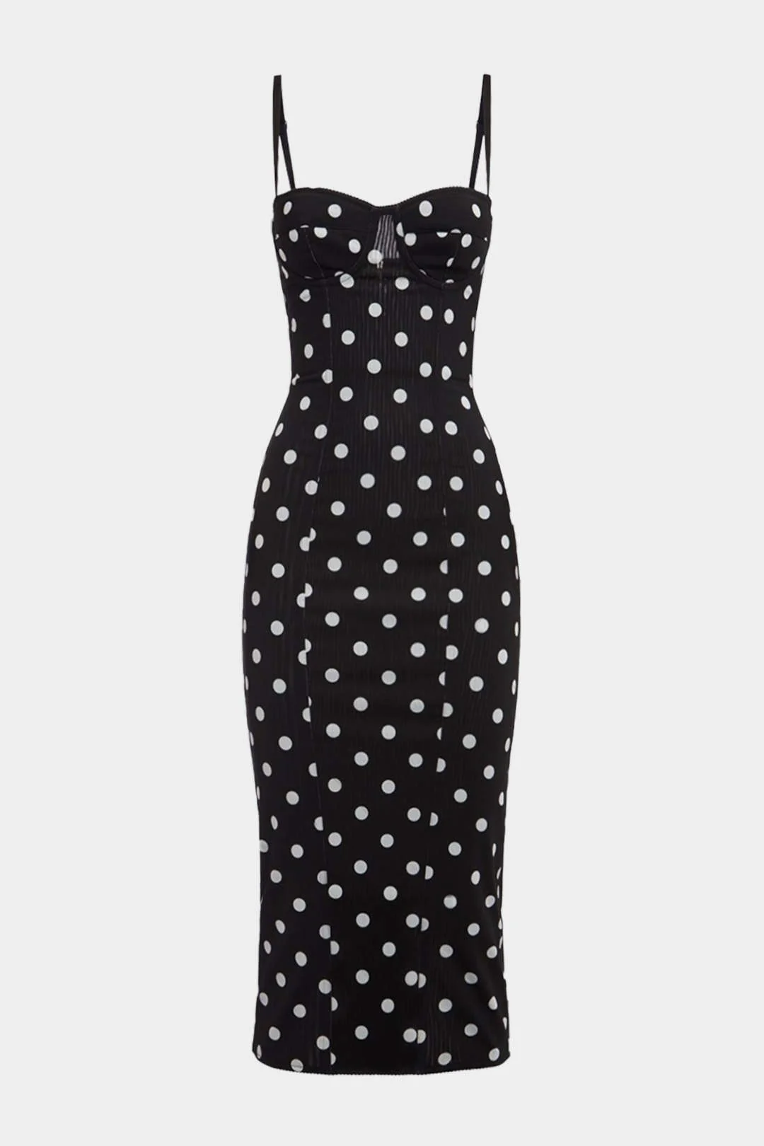 Polka Dot Print Sleeveless Midi Slip Dress