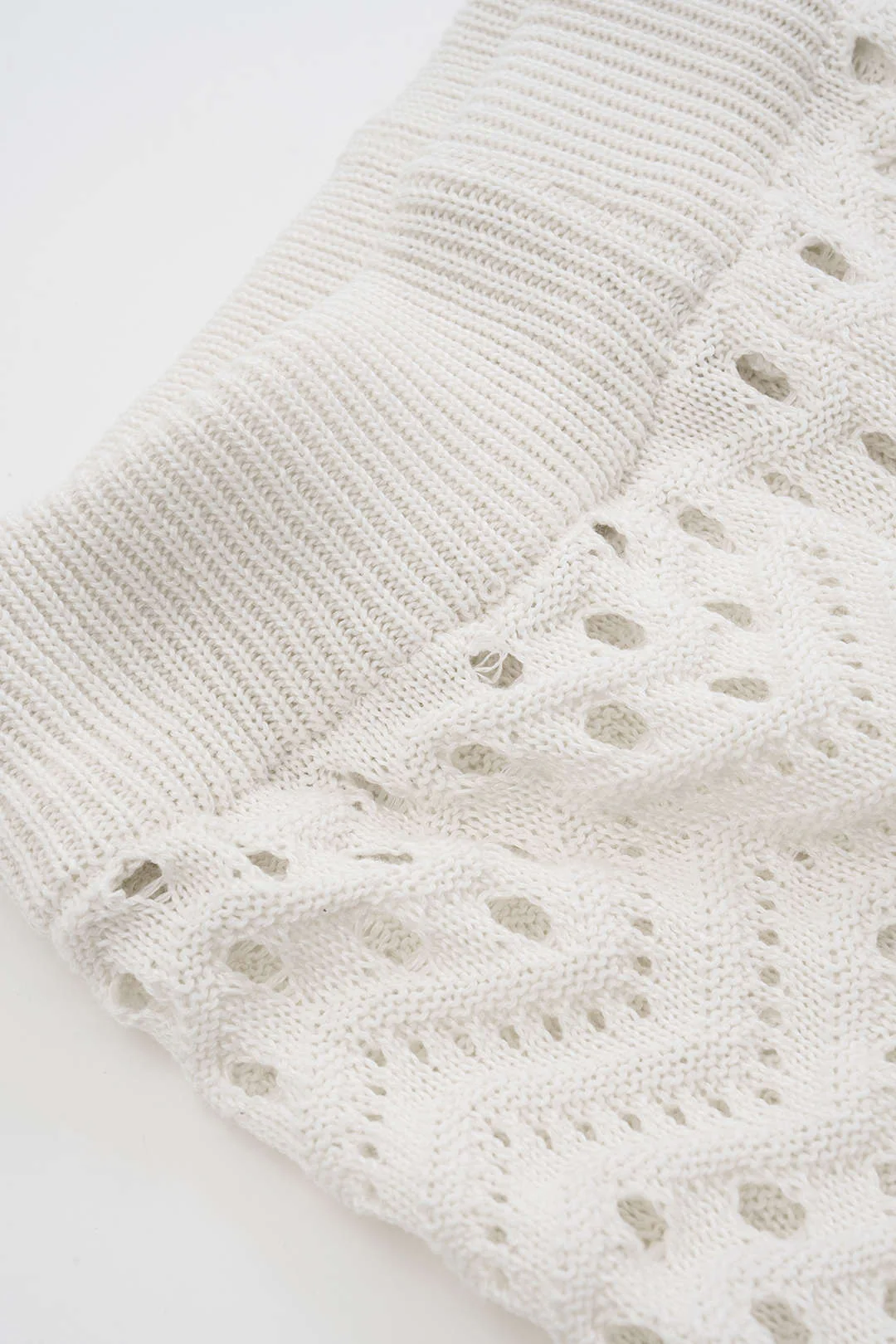 Knit Hollow-Out Top and Trousers Set