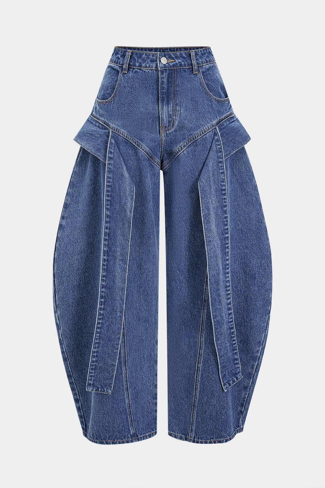 Denim Wide-Leg Low-Waist Barrel Jeans