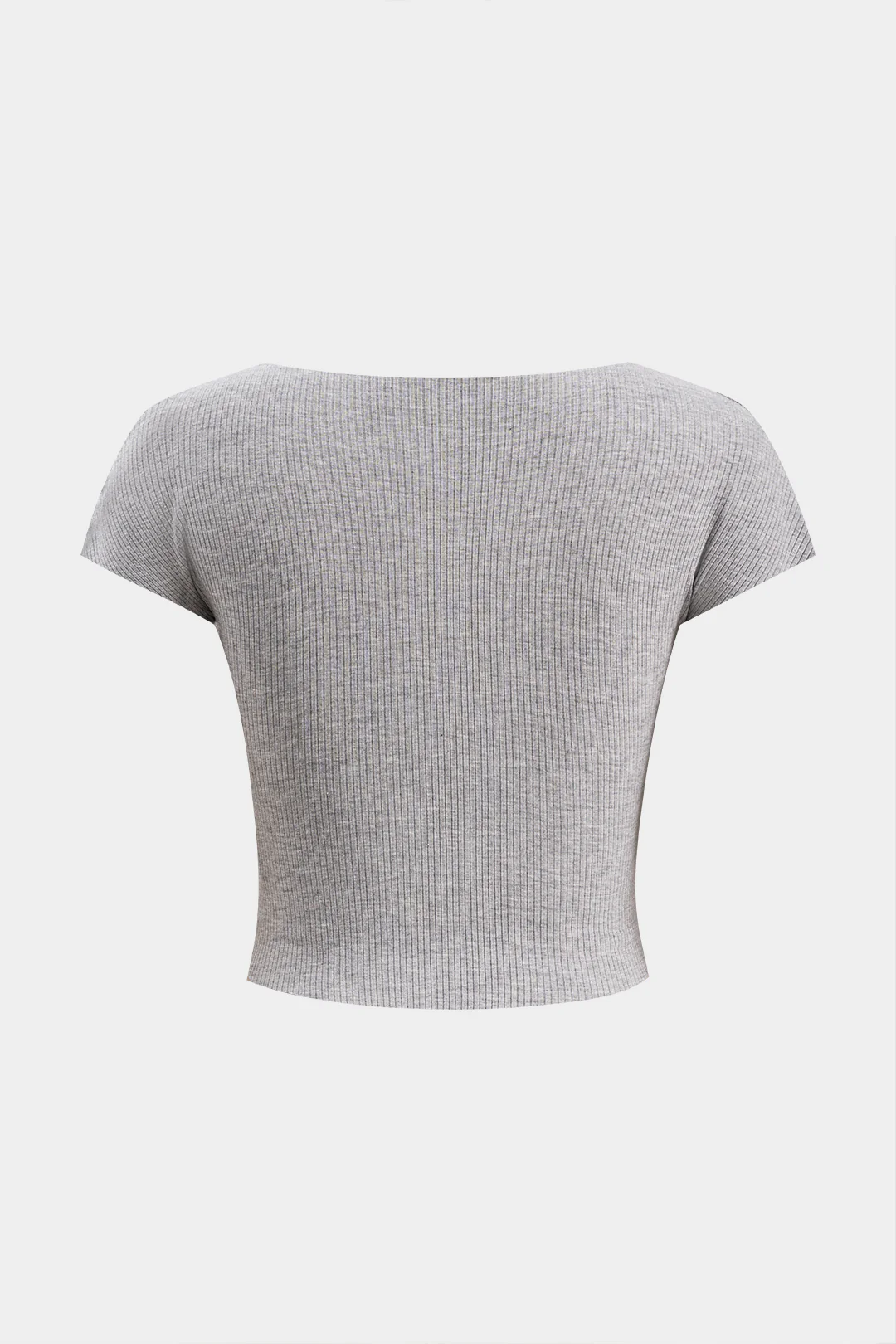 Knit Ribbed Knit Short-Sleeve Top
