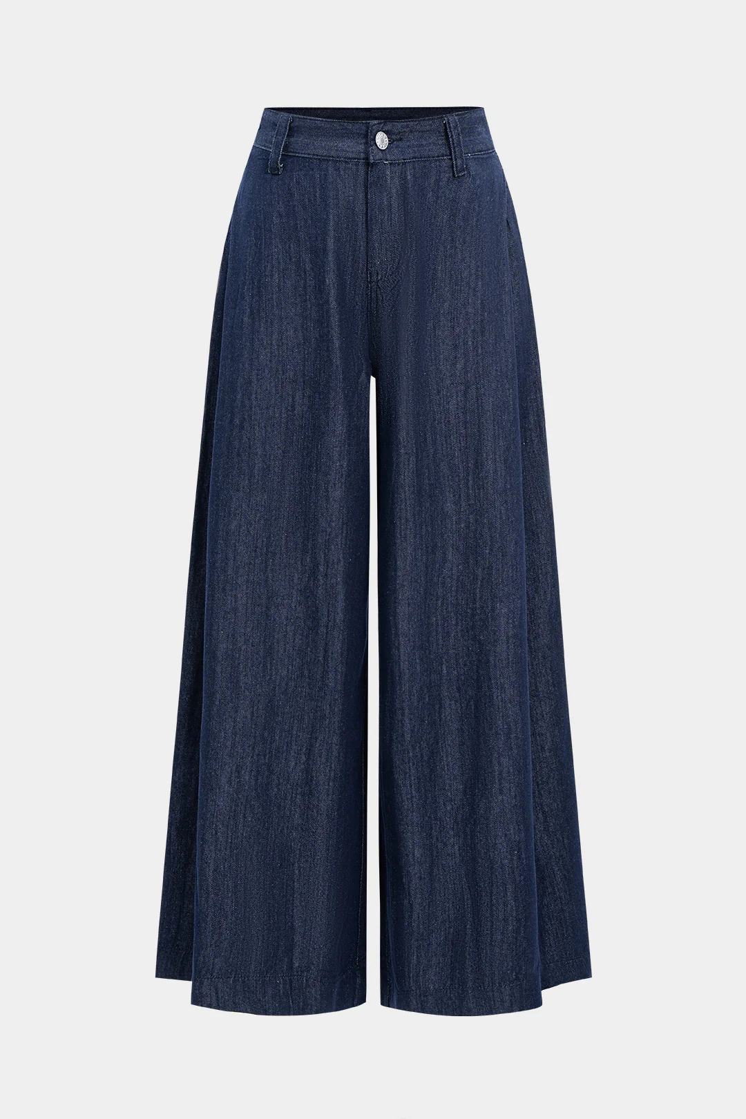 Denim Ruche Wide Leg Jeans