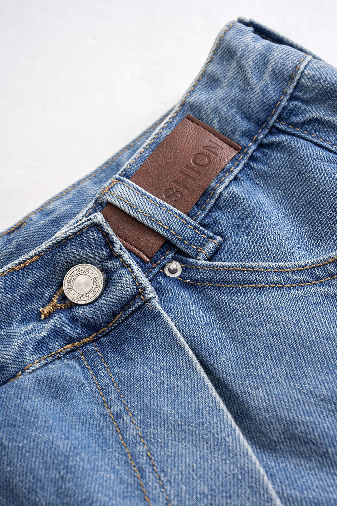 Denim Patchwork Asymmetric Shorts