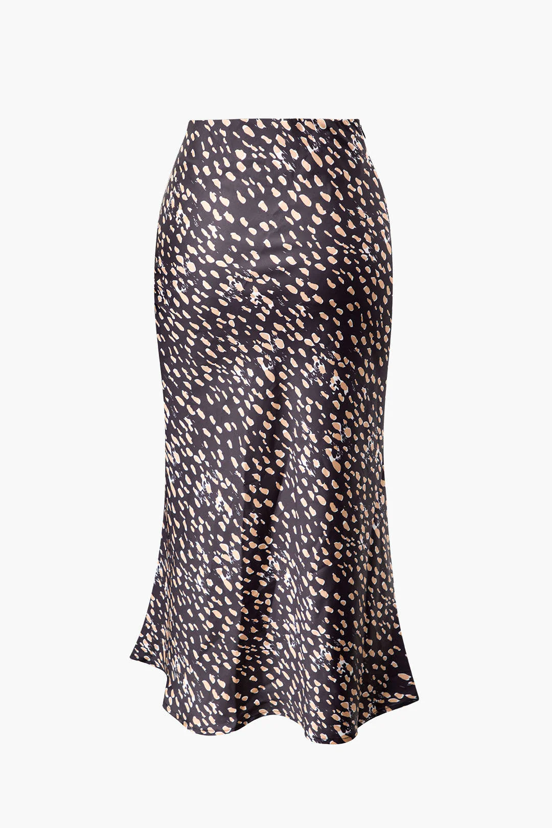 Leopard Print Drawstring Split Skirt