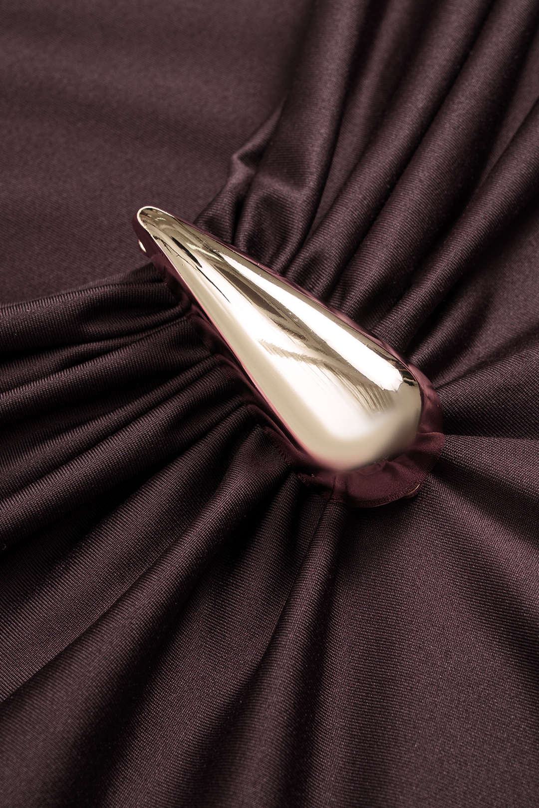 Large Size Metallic Asymmetrical Long Sleeve Top