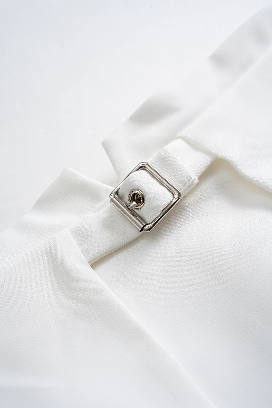 High-Waisted Metallic Buckle Zipper Skirt