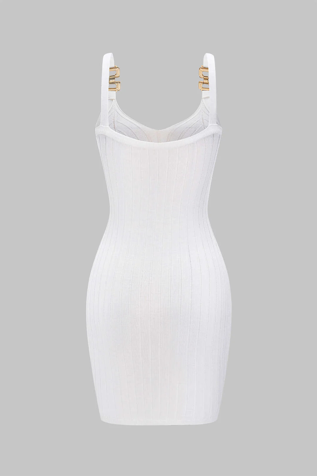 Knit Tank V-Neck Metallic Decor Sleeveless Dress