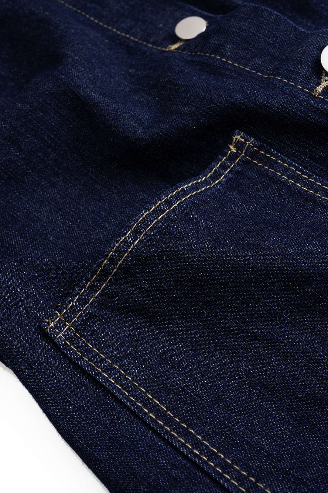 Denim Long Sleeve Top with Button Cuffs