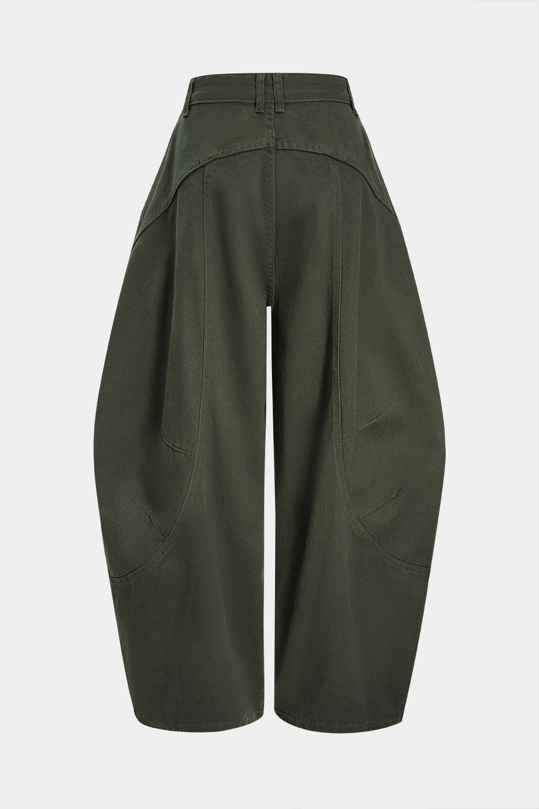 Denim Ruched Barrel-Style Jeans