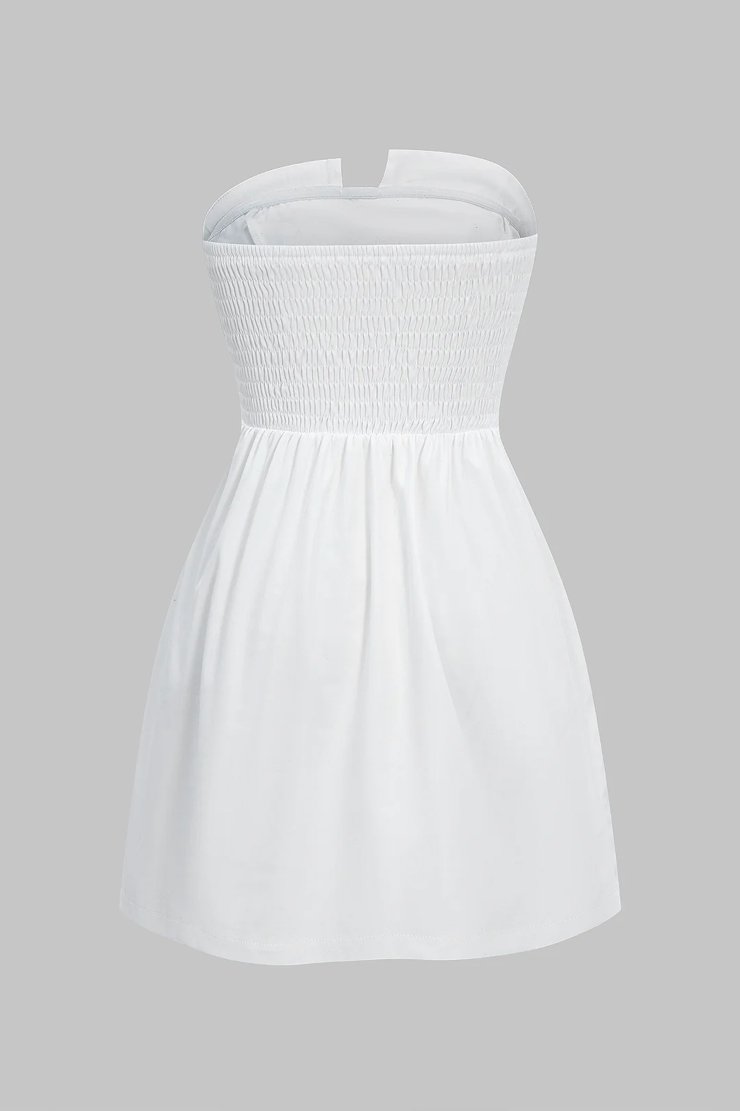 Shirred Ruched Strapless Sleeveless Mini Dress