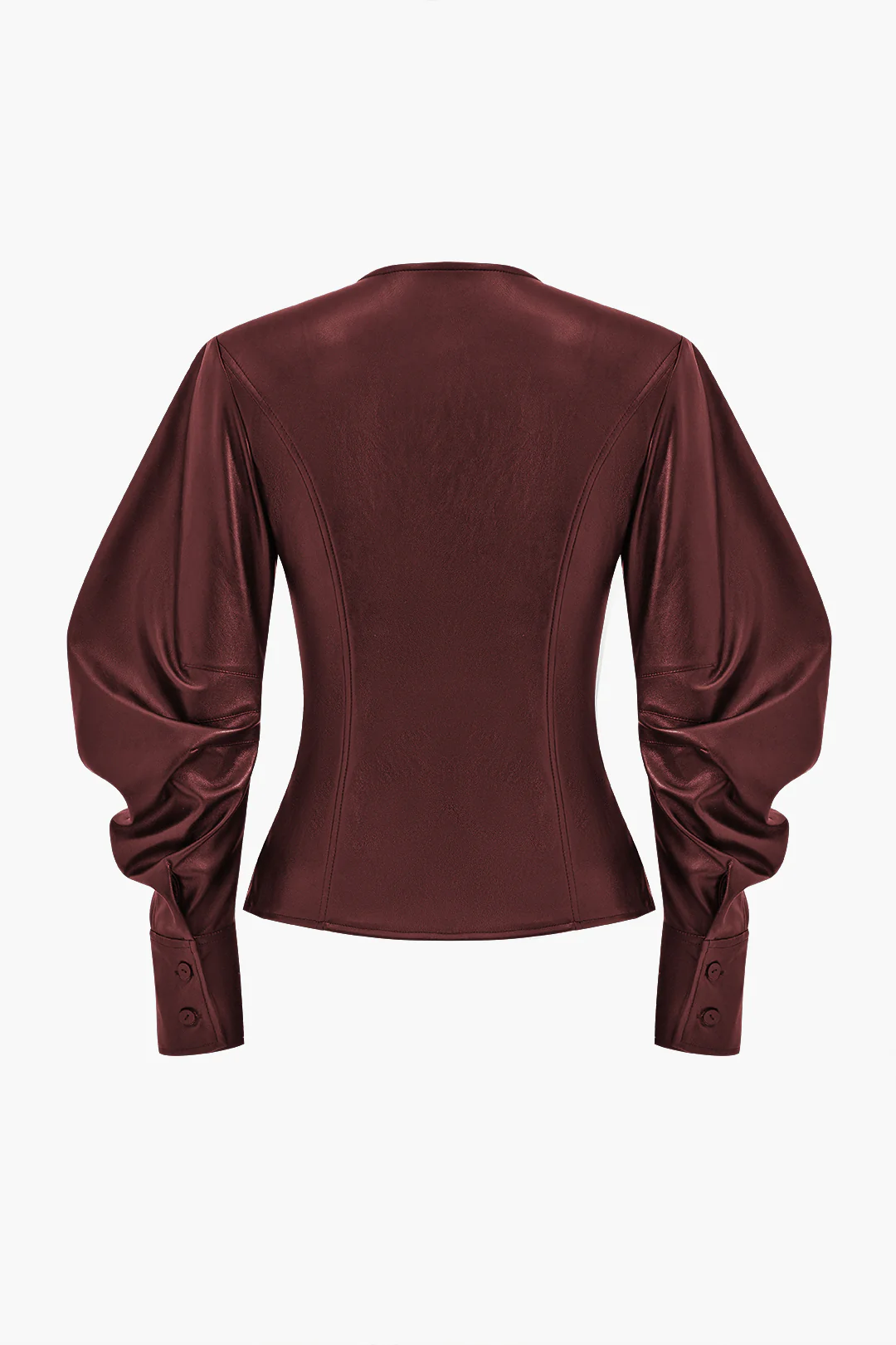 Faux Leather Jacket with Metallic Buttons