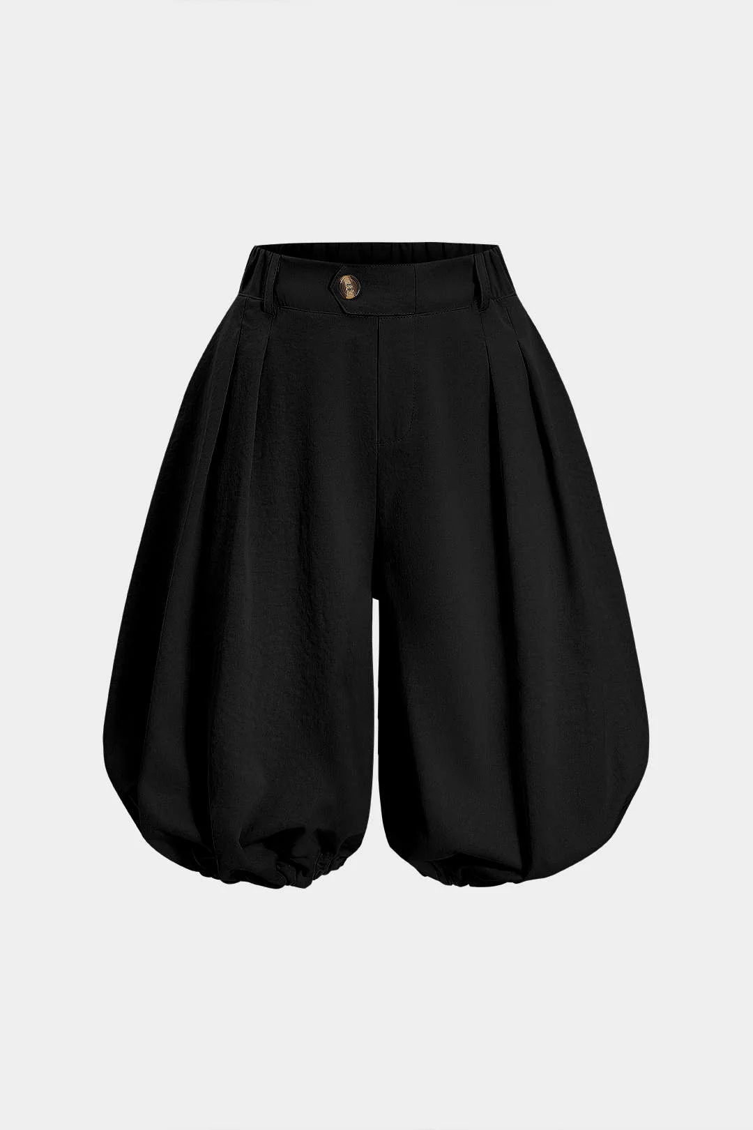 Solid Pleated Lantern Shorts