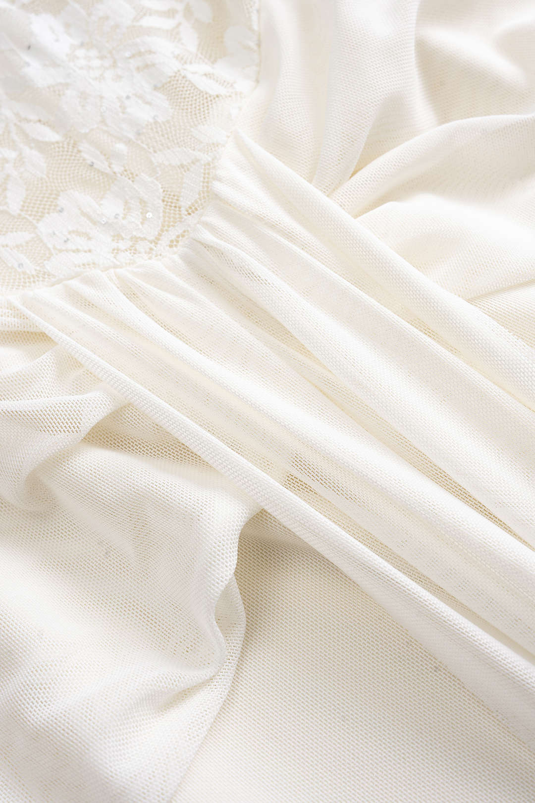 Off-the-Shoulder Mesh Patchwork Metallic Knotted Long Dress