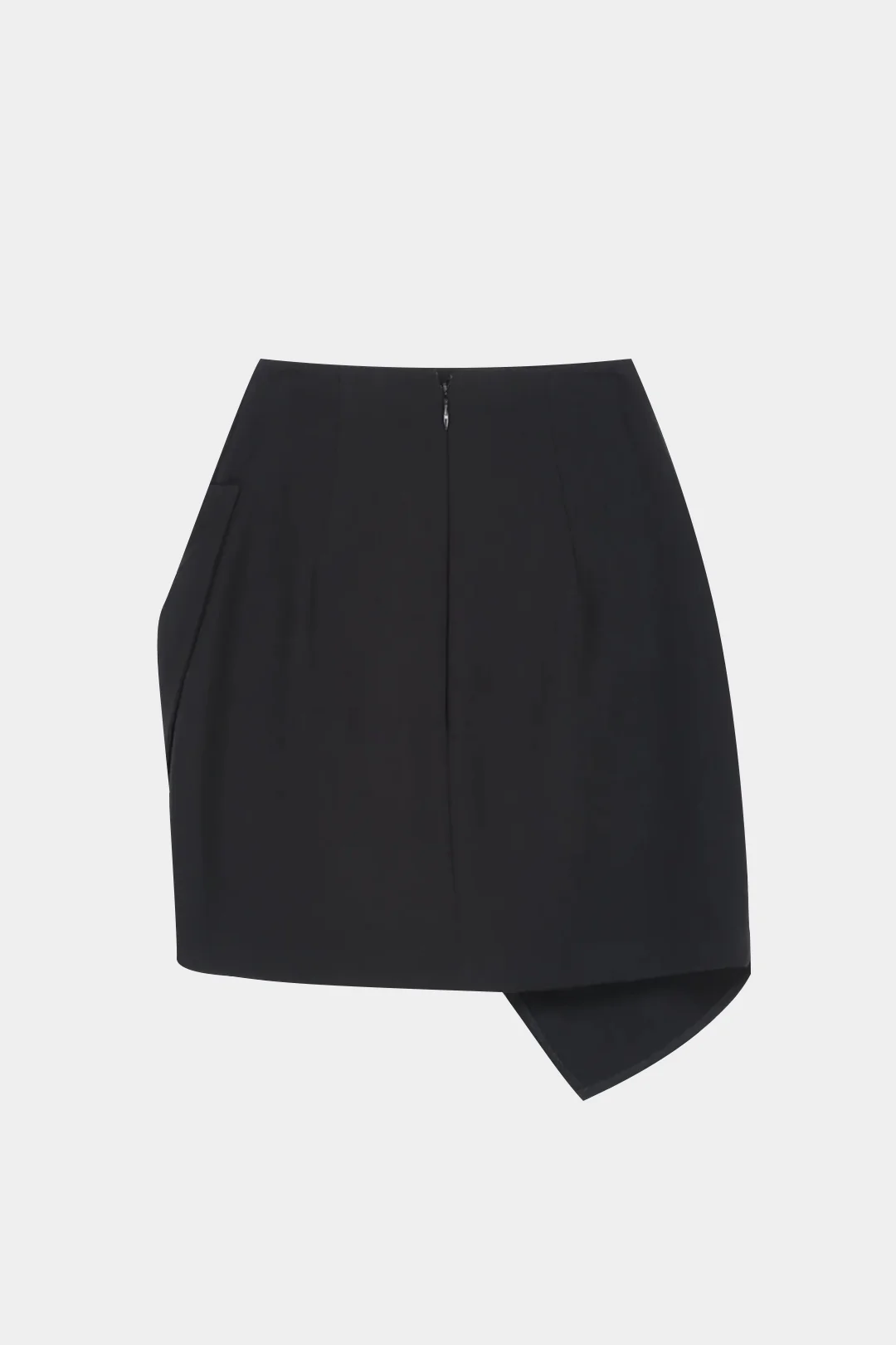 Metallic Ruched Asymmetric Skirt