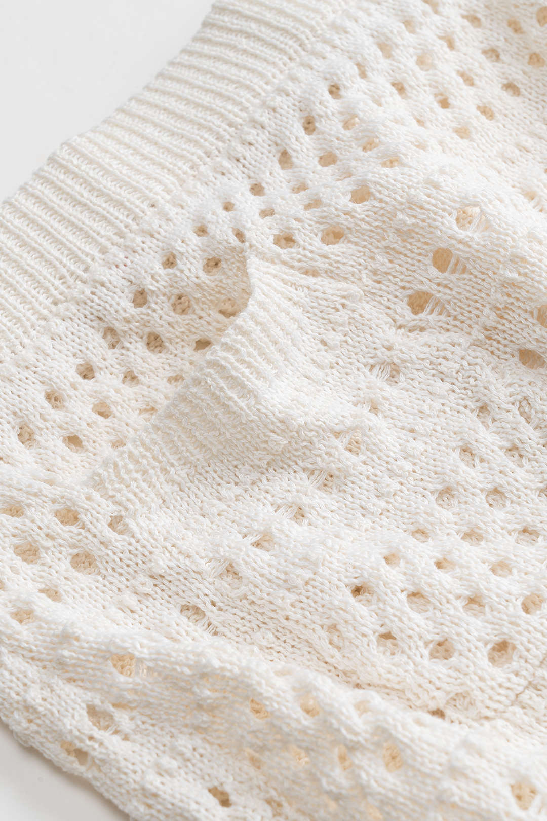 Hollowed-out Knit Tank Top and Skirt Set