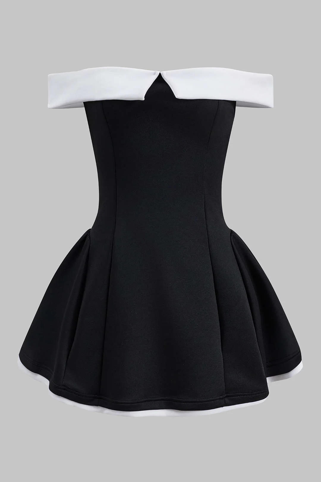 Contrast Ruched Strapless Sleeveless Mini Dress