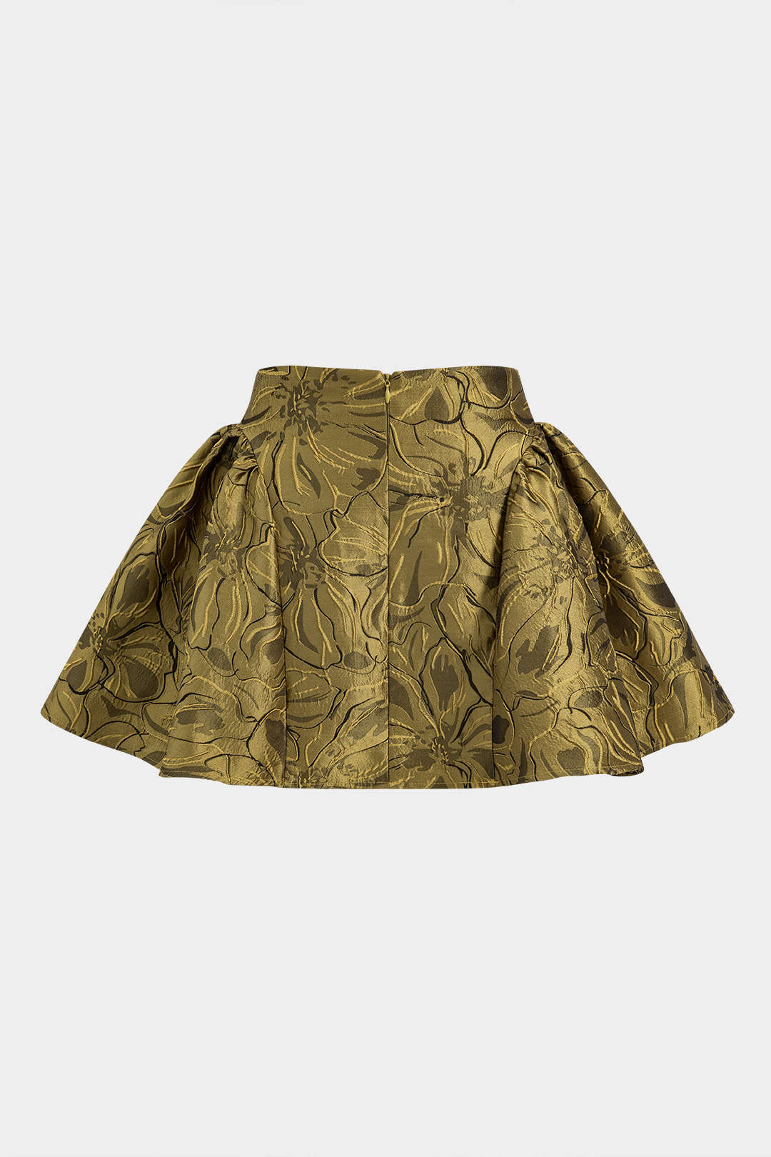 Jacquard Metallic Puff Zipper Skirt