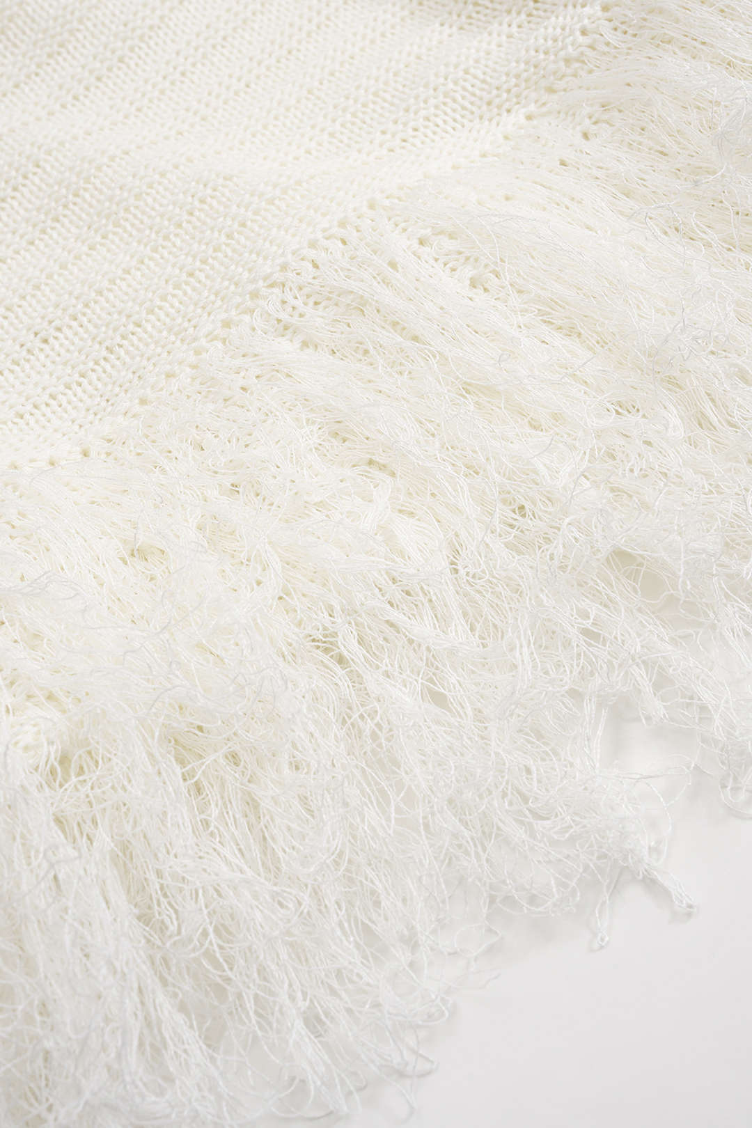 Knit Fringed Hollow-Out Skirt