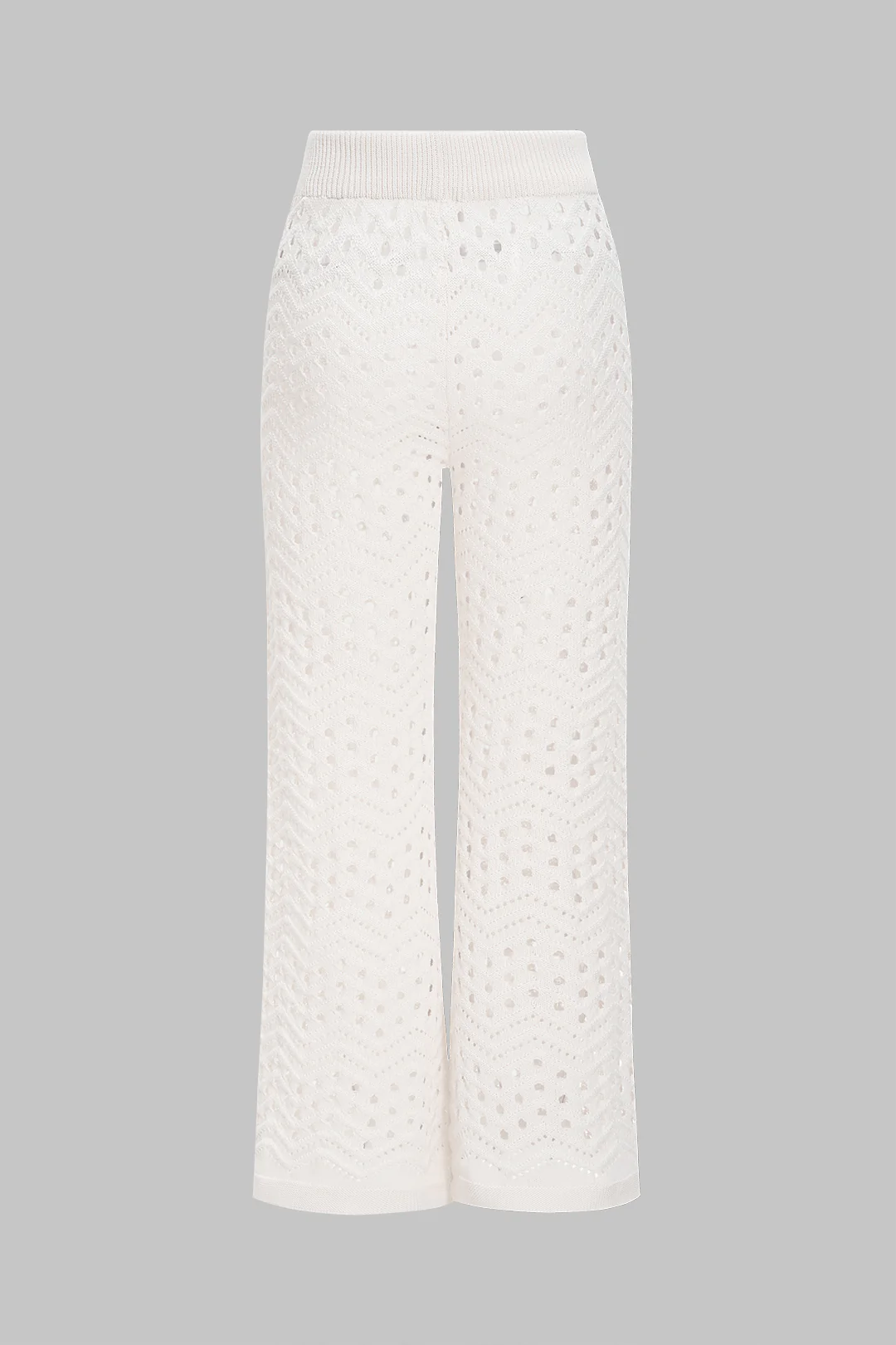 Knit Hollow-Out Top and Trousers Set