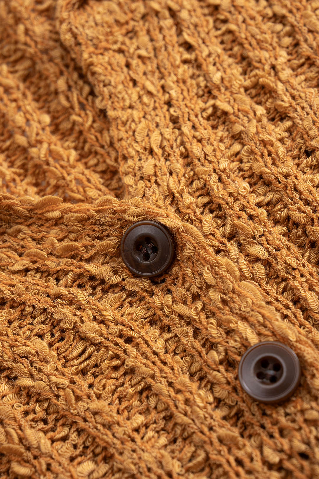 Knit Ribbed Buttoned Long Sleeve Top