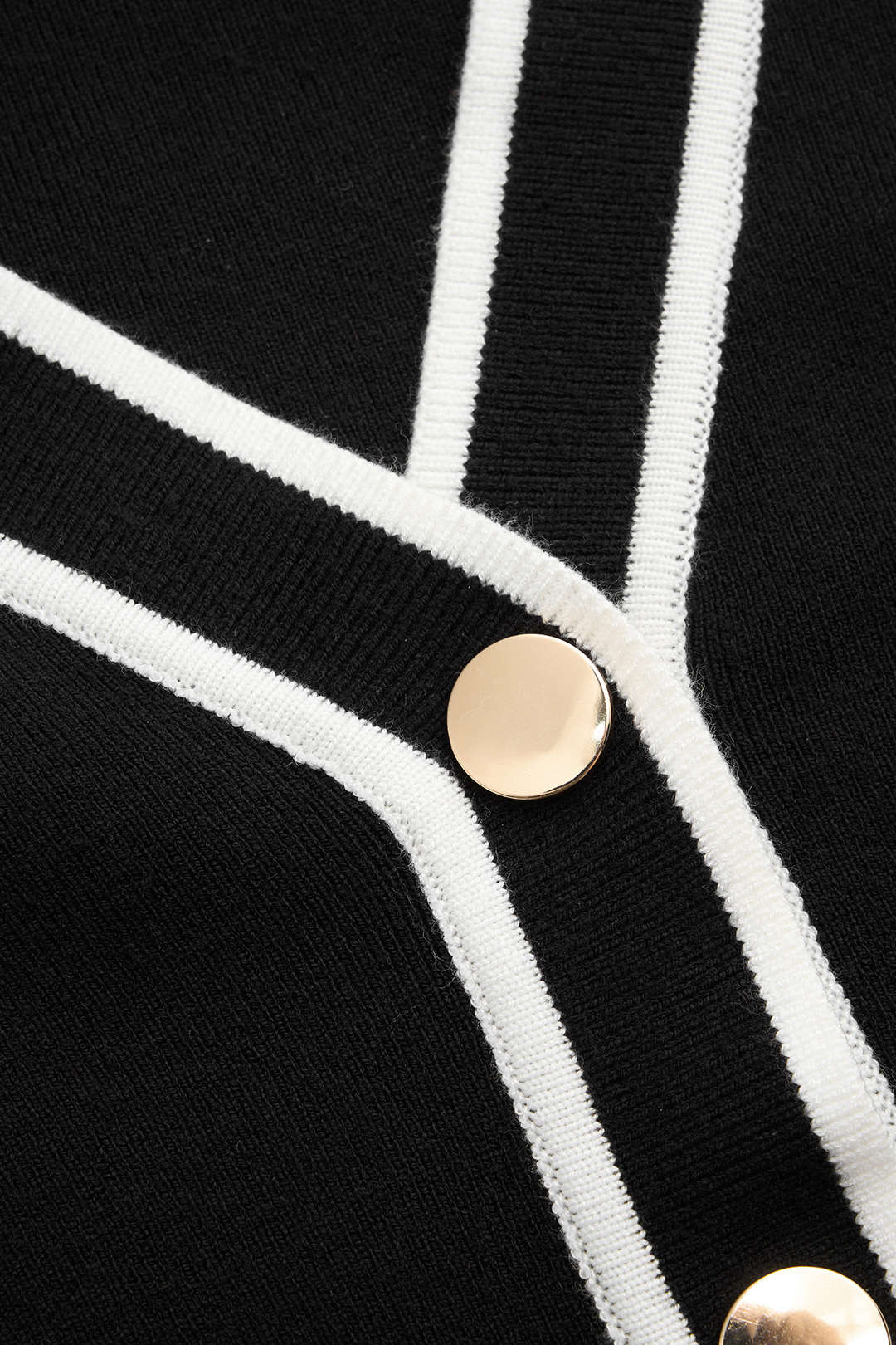 Plus Size Knitted V-Neck Buttoned Long-Sleeve Top