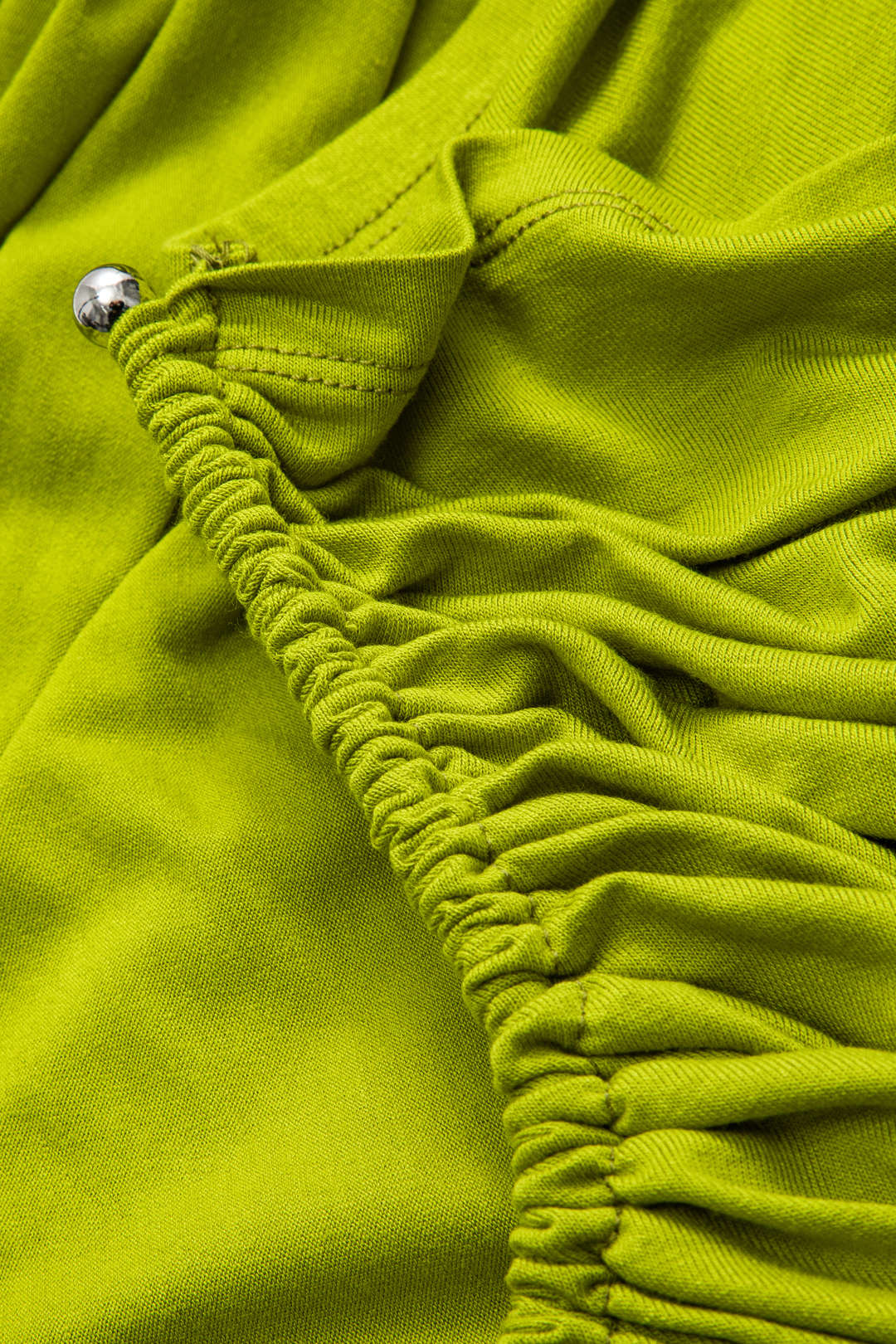 Solid Ruched Top and Metal Asymmetrical Skirt Ensemble