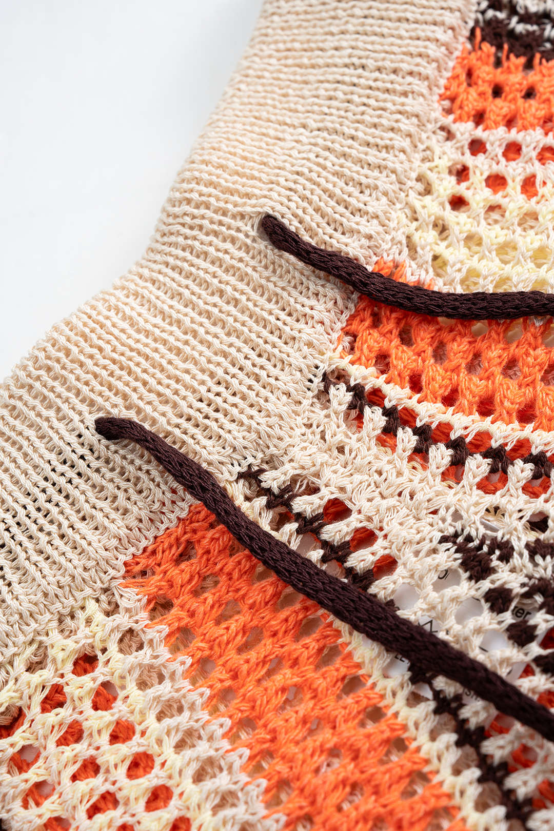 Contrast Print Knit Hollow Out Shorts