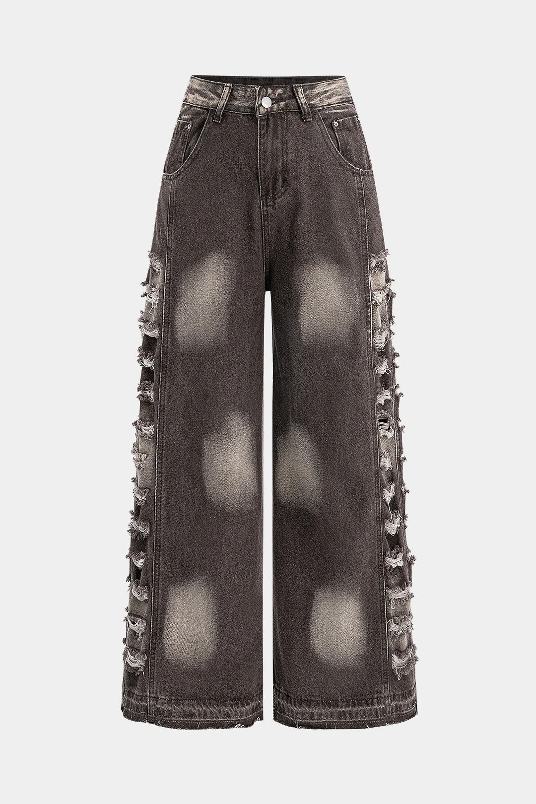 Denim Distressed Hollow Out Jeans