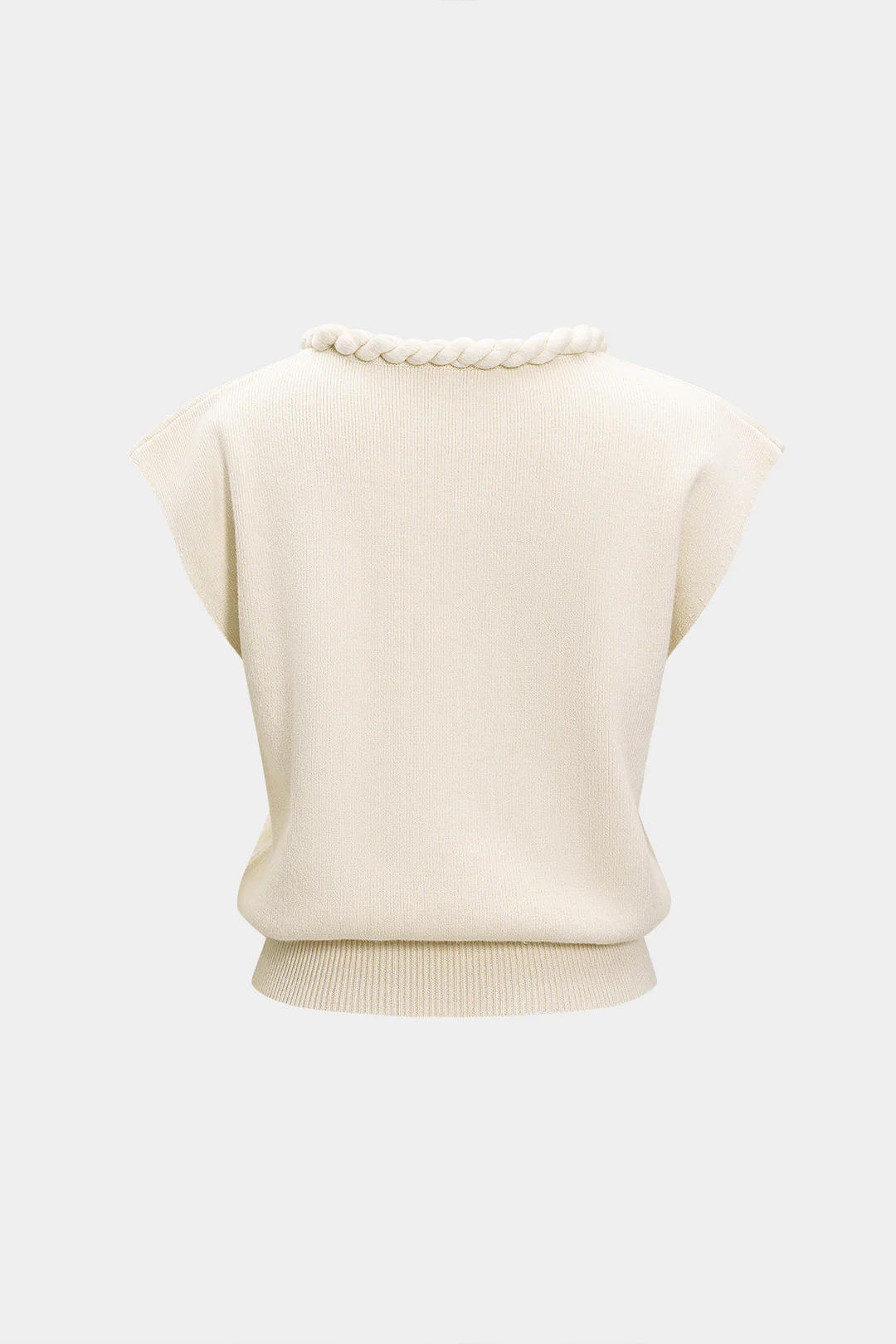 Knit Twist Knot Short-Sleeve Tank Top