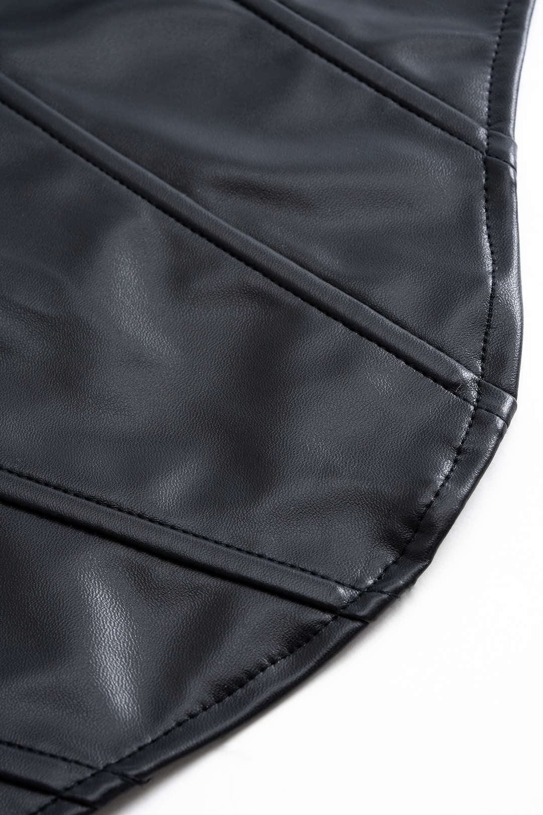 Faux Leather Halter Neck Lace Patchwork Tank Top