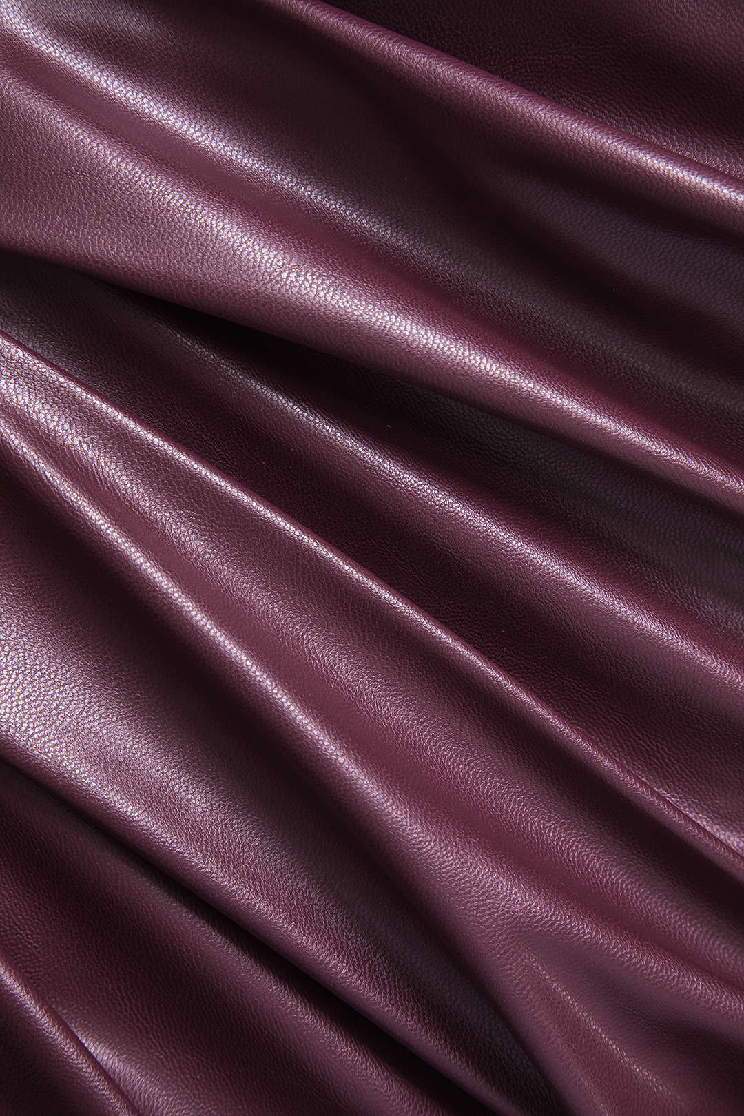 Faux Leather Ruched Zippered High-Waisted Skirt