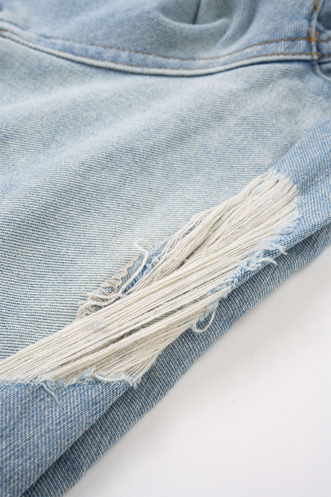 Denim High Waist Belted Wide Leg Shorts