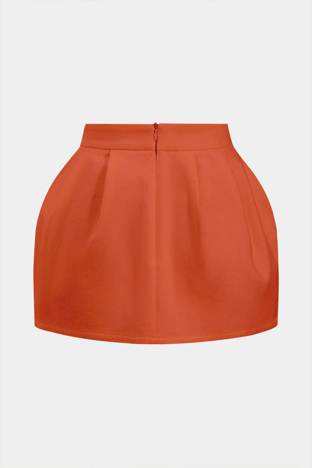Linen Ruched Zipper Skirt