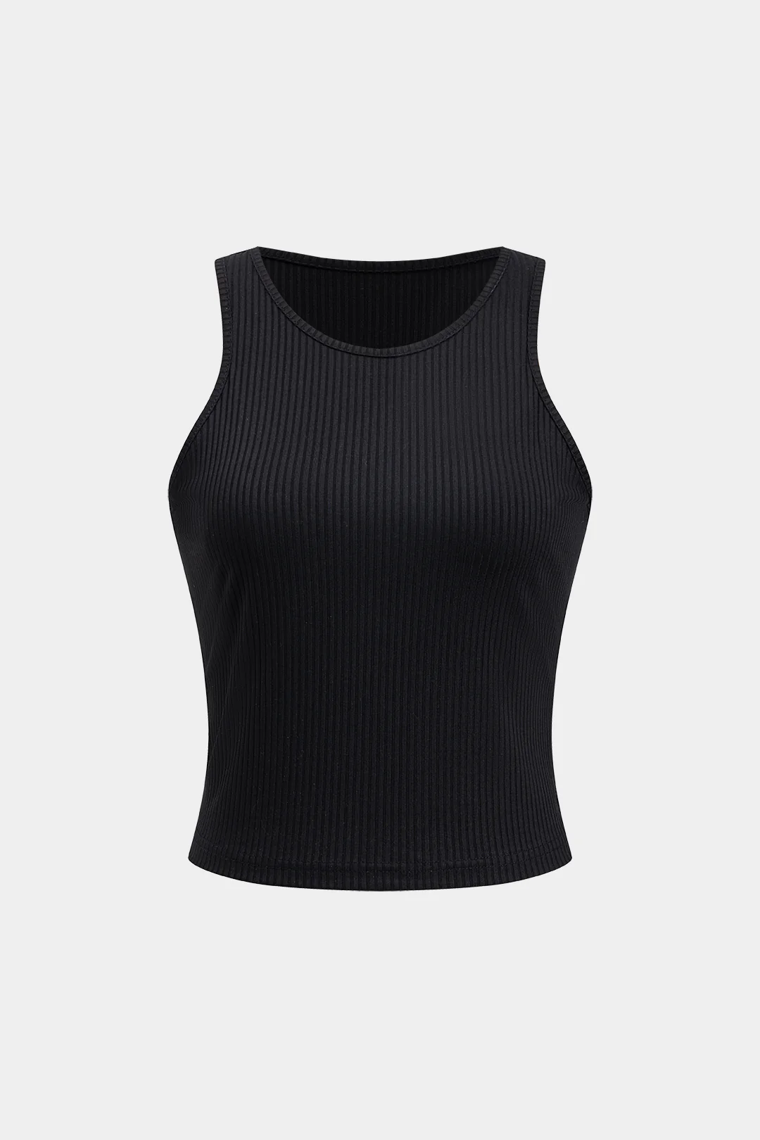 Ribbed Tank Top and Contrasting Asymmetrical Zipper Skirt Ensemble