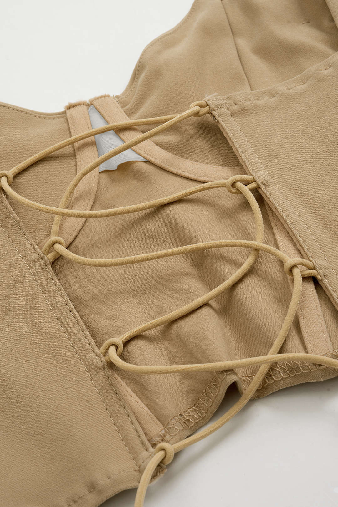 Tie Back Patchwork Tie-Up Camisole Top