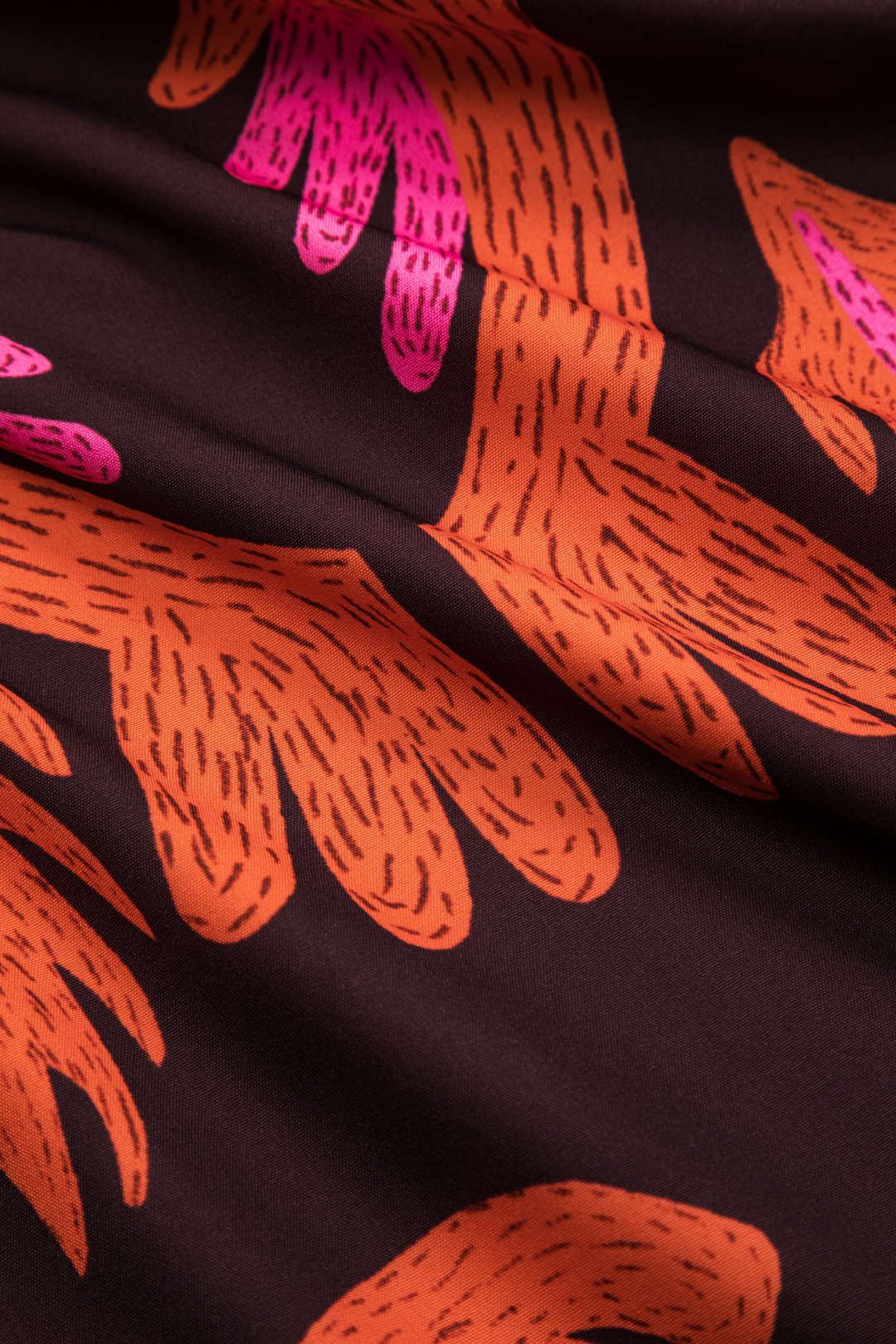 Coconut Palm Print Cut Out Button Top And Zipper Skirt Set