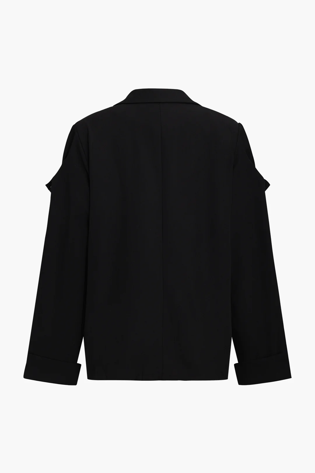 Denim Patchwork Notched Lapel Outer Garment