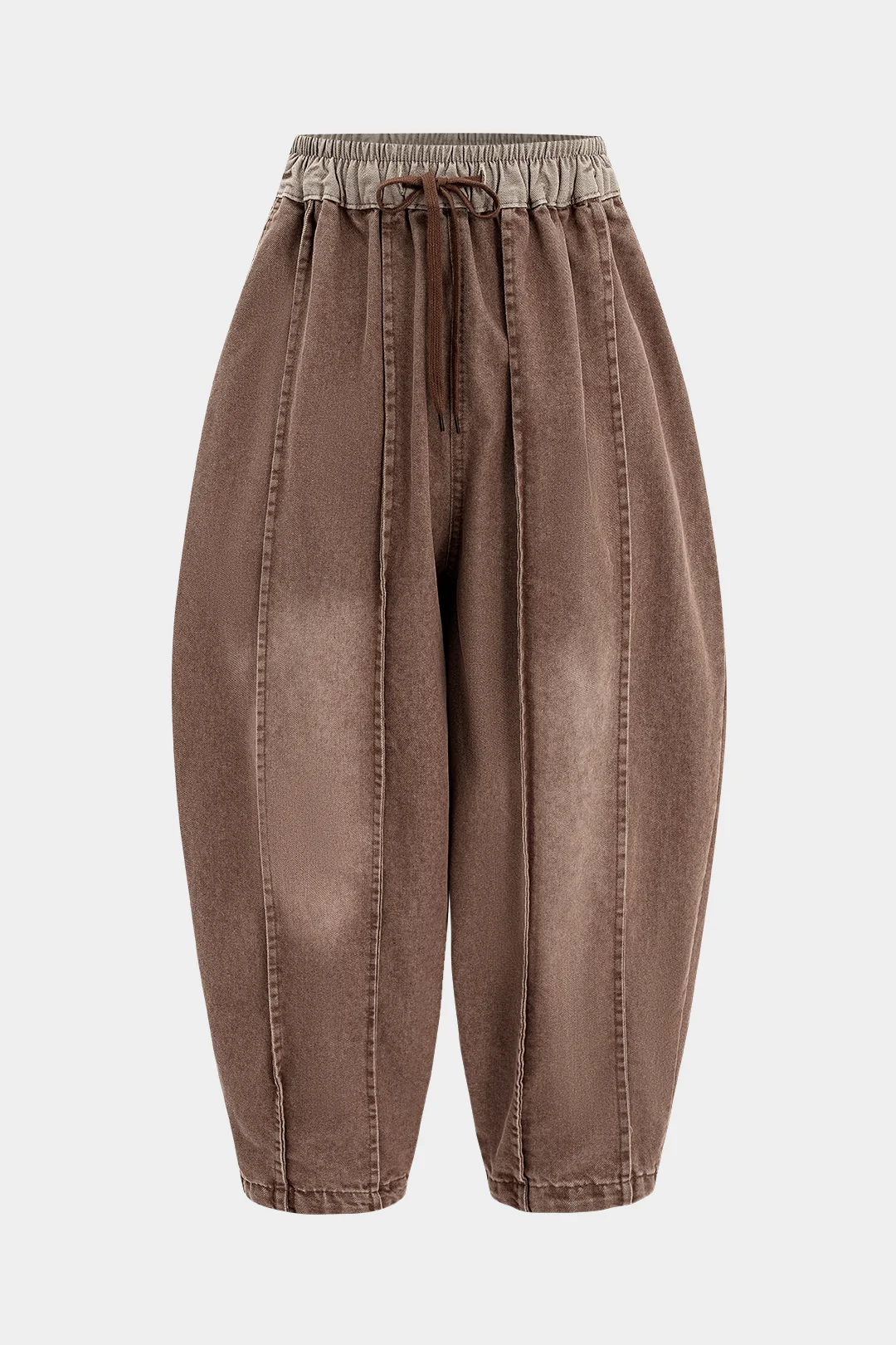 Faded Wide Leg Barrel Denim Jeans