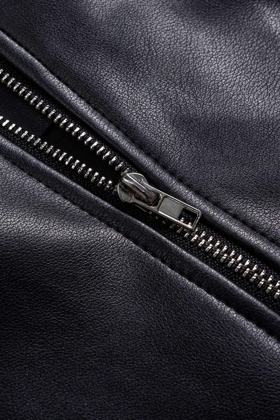 Faux Leather and Linen Patchwork V-Neck Camisole Top